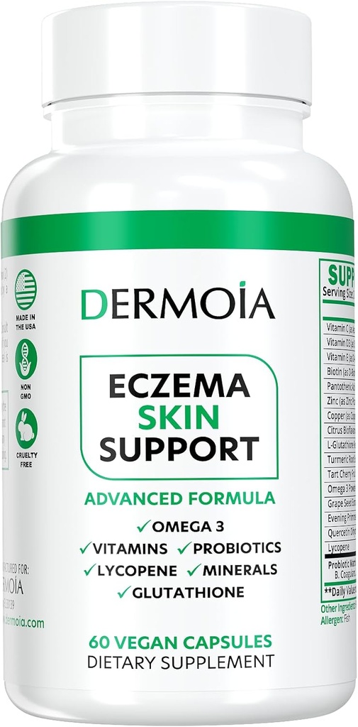 תוספי אקסמה - פורמולה Dyshidrotic Eczema Pills למבוגרים - מתן סיוע אקסמה, קידום Intervention of Eczema, Irritated יבש עור, ולהגדיל עם תוספי פסוריאזיס