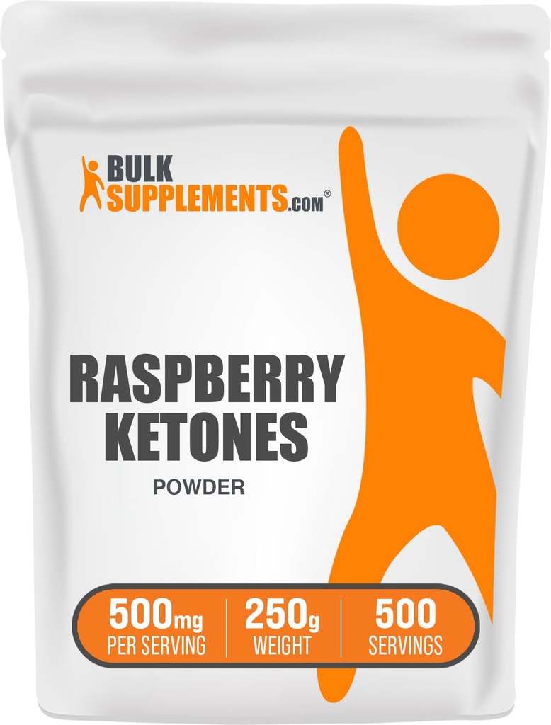 BulkSupplements.com Raspberry Ketones אבקת - Raspberry Ketones תוסף, Antioxidant Source - for Energy Support, Gluten Free, 500 מ"ג לשרת, 250g (Pack of 1)