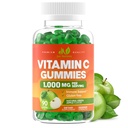 ויטמין C Gummies 1000 מ"ג למבוגרים ולילדים - תמיכה כספית משמעותית, תמיכה קולג'ן - Sour Green Apple Flavor - Gluten Free, non-GMO, Vegetarian - 90 מסטיקנים (30 משרתים)