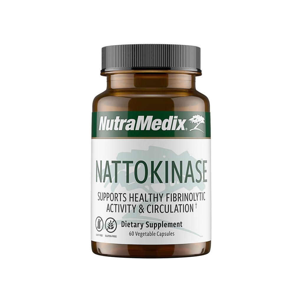NutraMedix Nattokinase תוסף - Nattokinase 2000 FU לכל המשרת - פורמולה עבור תמיכה בריאות הלב ומנוחה בריאה - Gluten + חינם חלב (60 קפסולות)