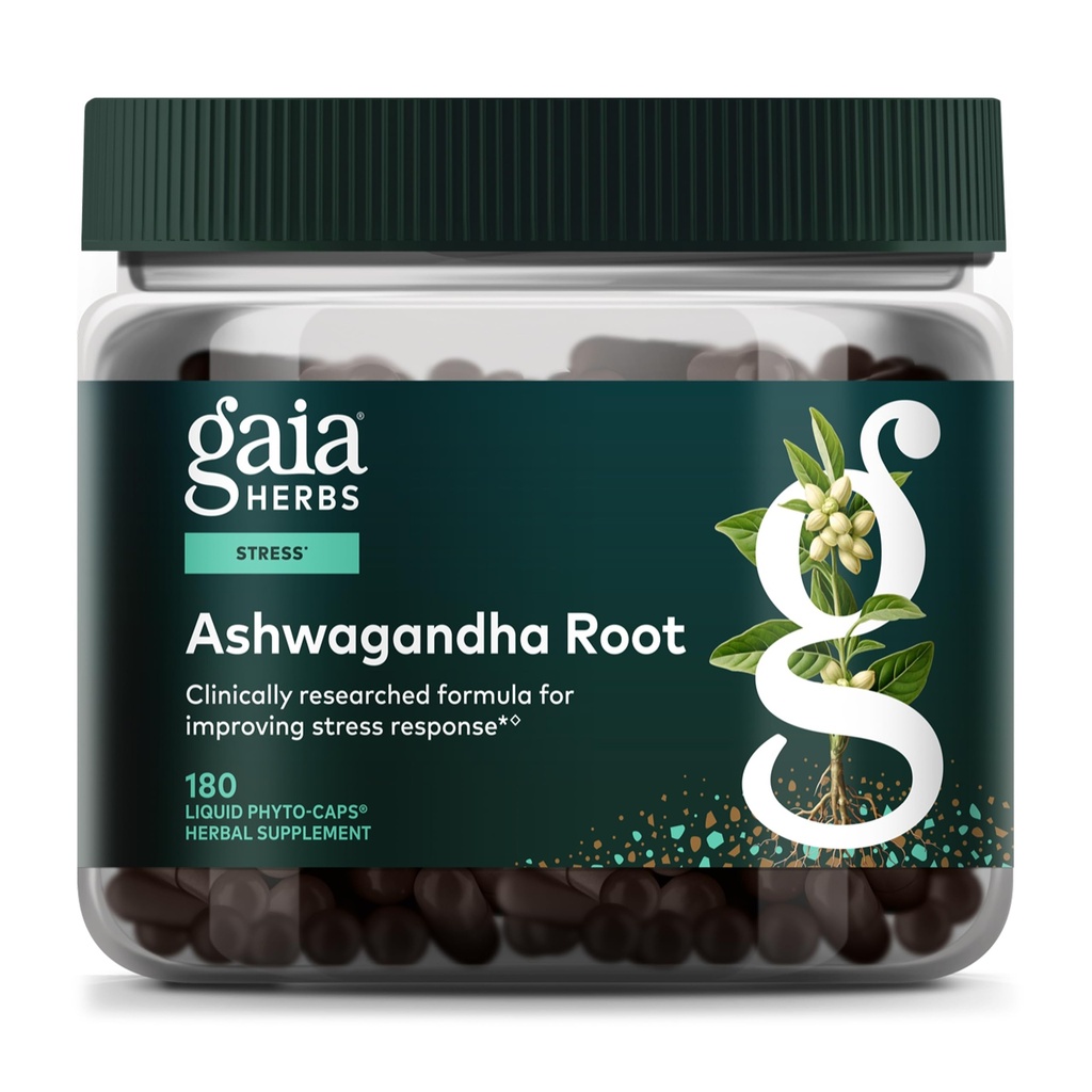 גאיה Herbs Ashwagandha Root - Stress Relief & Sleep Support - תומך רמות אנרגיה מאזן ו- Outlook חיובי * - 180 קפסולות נוזליות טבעוניות נוזליות (90 ימים אספקה)
