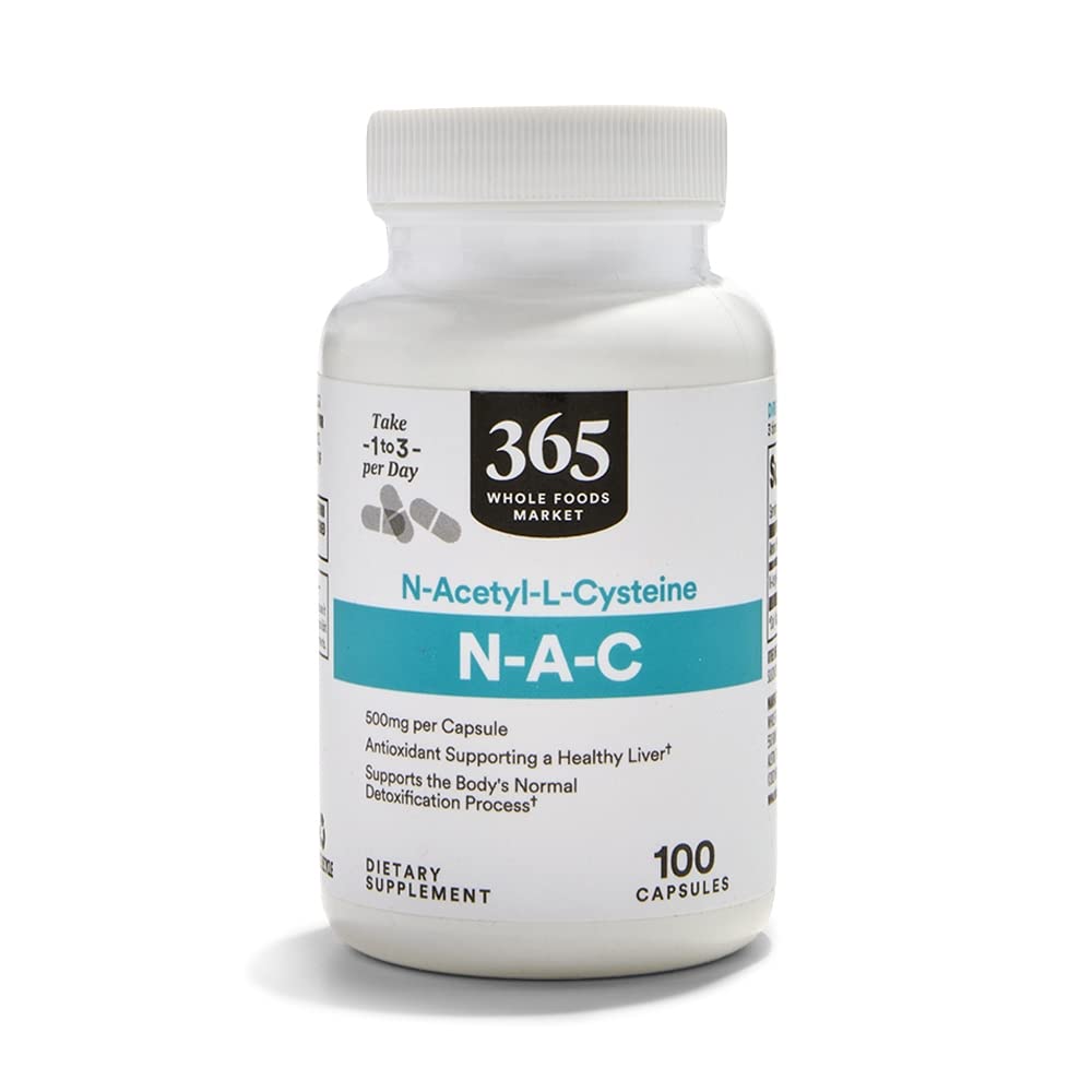365 על ידי Whole Foods Market, N-Acetyl L-Cysteine 500 מ"ג, 100 Count