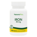 NaturesPlus Iron - 40 מ"ג, 90 טבליות - Vegetarian, Gluten Free - 45 משרתים