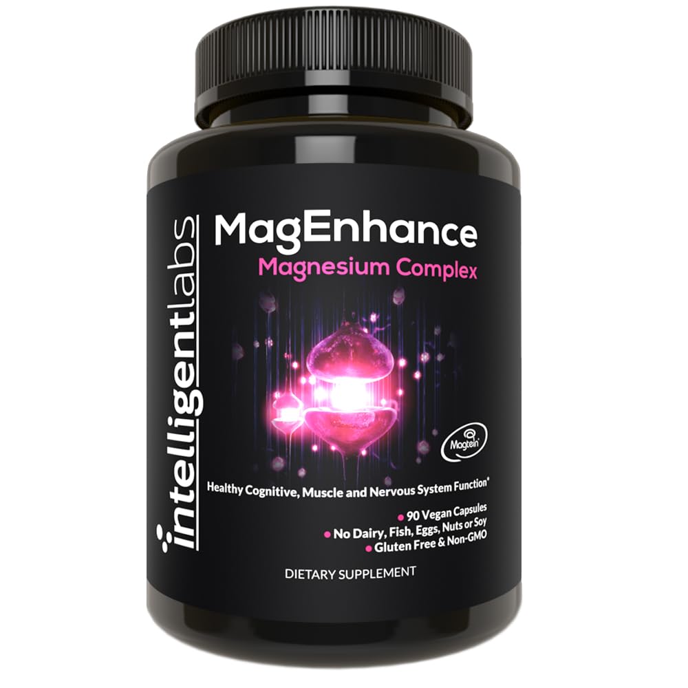 מעבדות חכמות MagEnhance Magtein Magnesium מורכב L-Threonate עם Magnesium Glycinate ו Turate, 90 קפסולות