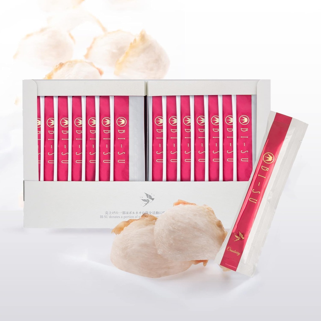 ה-BI-SU לחלץ את ג'ולי Stick | Natural Swiftlet Nests Extract, Collagen, ויטמין C, Japanese Skincare, Anti-Aging, Keeps Skin's Ambiity, Boosts Immune System, GI Health, Cranberry Flavor, 30 PCS