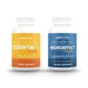 Paleovalley NeuroEffect + Essential C Complex Bundle - Neuro Mushroom קפה לחלץ, ויטמין C תוסף 450g Focus, Memory, Energy, Immune Support, אורגני Superfoods