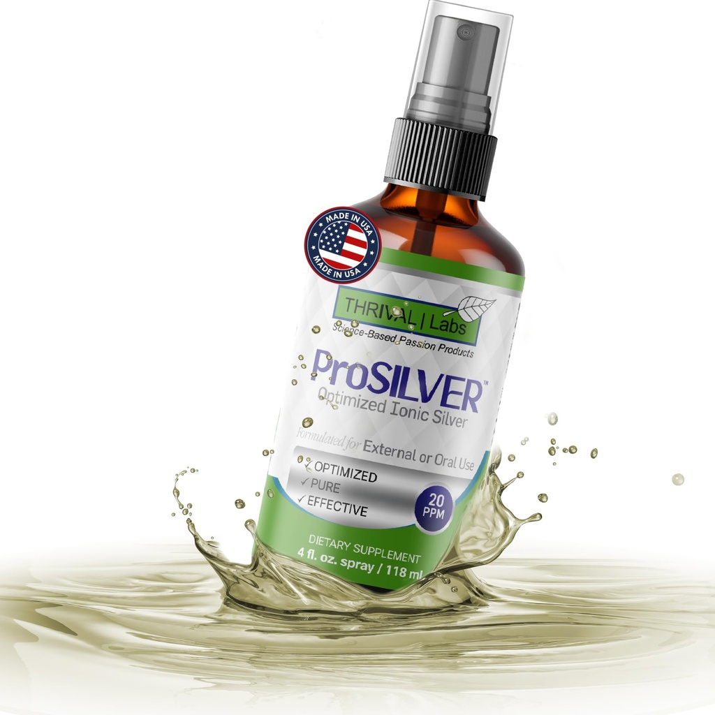 Ionic Colloidal Silver Spray 20 PPM Inmune תומך תוסף ביואקטיבי נוזלי 4oz אורגני פלאטה קולאידאל