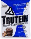 אבקת חלבון גבוהה של הגוף Trutein גבוהה אבקת חלבון: 45% Whey, 45% מקרהין, 10% ביצה לבן, Gluten-Free, Low Sodium, Grass פד Whey חלבונים, תוספת להתעמלות & ארוחת הבוקר Shake, שוקולד בוטנים, 34g Sample