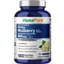 NusaPure White Mulberry Leaf לחלץ 10:1, 500 מ"ג שווה 5000 מ"ג 180 Veg Caps (Vegan, non GMO Bioperine)