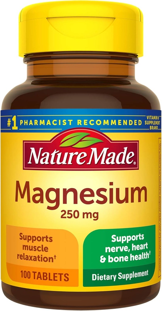 Magnesium Oxide 250 מ"ג טבליות, 100 Count for Nutrition Support