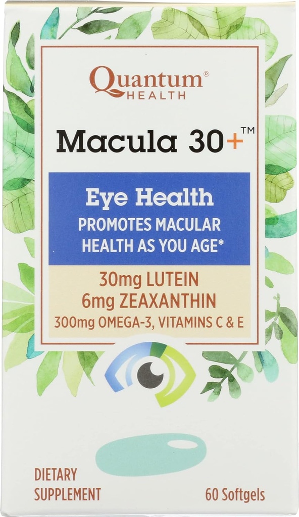 בריאות קוונטית Macula 30+ עין בריאות, 60 Softgels (Pack of 1)