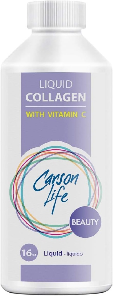 קרסון Life Liquid Collagen עם ויטמין C - 16 Oz - for Anti Aging, Hair Skin and Nails - Immune Support - Rejuvenate Skin - Made in the USA