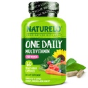 NATURELO One Daily Multivitamin for Women w/Vitamin B12, 60 Ct, Energy Support, Whole Food Daily Women Multivitamin, Nourish Hair/Skin/Nail, Non-GMO, No Soy, Gluten Free, 2 חודשים אספקת מזון