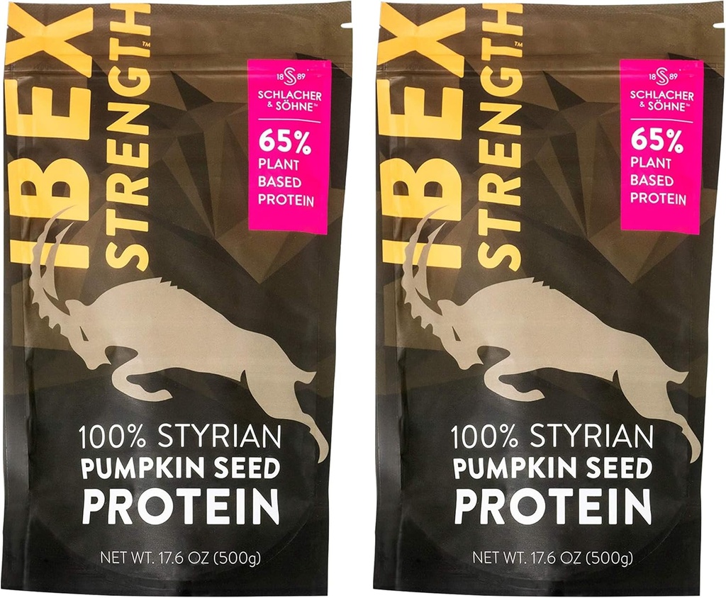 Schlacher & Söhne Styrian Pumpkin Seed אבקת חלבון: 100% טהור, צמחי חלבון, non GMO, Gluten Free, טבעוני, No Additives, Boost's Immune System, משפר את העיכול, מיוצר באוסטריה (2 Pack)