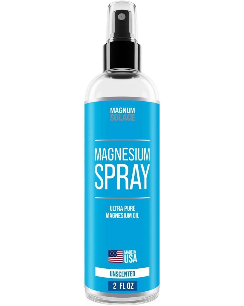 Magnesium Spray - USP Class Pure Magnesium Oil Spray - Made in USA מאז 2008, 2 oz