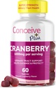 ConIVE PLUS Cranberry Gummies - 1000 מ"ג חיזוק קריין חניכיים ויטמינים, בריאות שתן, 60 חניכיים ספירה, 30 יום אספקה