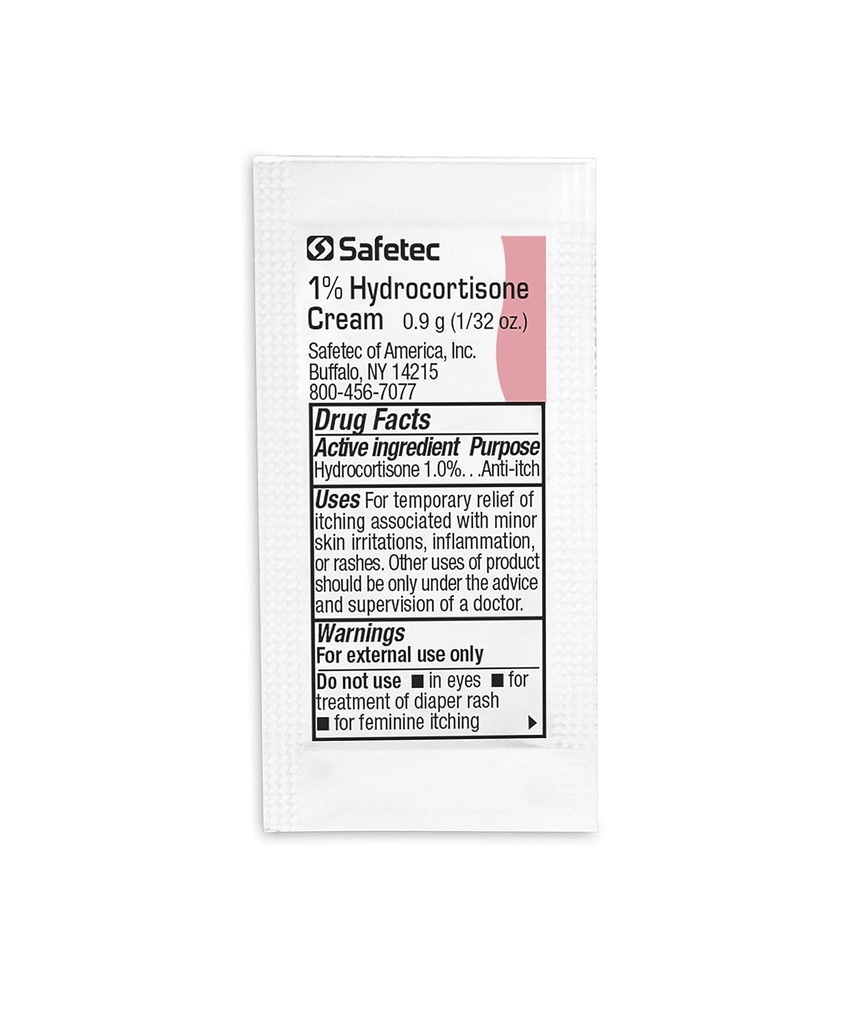 Safetec Hydrocortisone Cream.9 גרם (חבילה מלאה - 2000 ספירה)