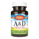 קרלסון - A & D, 25000 IU (7500 mcg RAE) ויטמין A, 1000 IU (25 mcg) ויטמין D, חזון תמיכה, בריאות העור, 100 Softgels