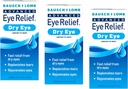 Bausch + Lomb מתקדם העין הקלה, טיפות עיניים Lubricant לעיניים יבשות, Moisturizing & Soothing, Replenishes Tears for Fast Relief, 0.5 Fl Oz