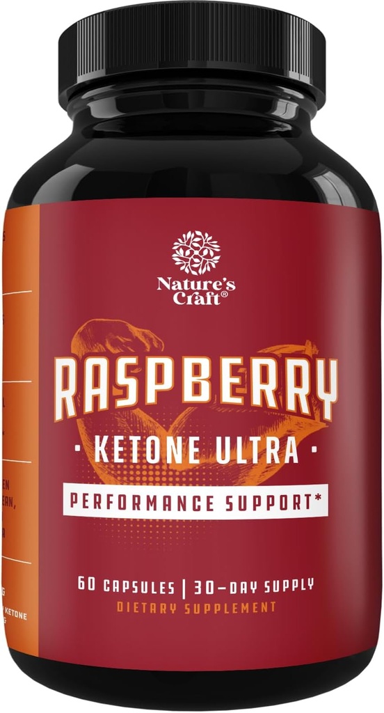 Pure Raspberry Ketones Weight Loss תוסף - Keto Burn Natural Fat Burner Diet Pills for Men & Women Boost Metabolism Burn Belly Fat Potent Appetite Suppressant 500 מ"ג 60 קפסולות