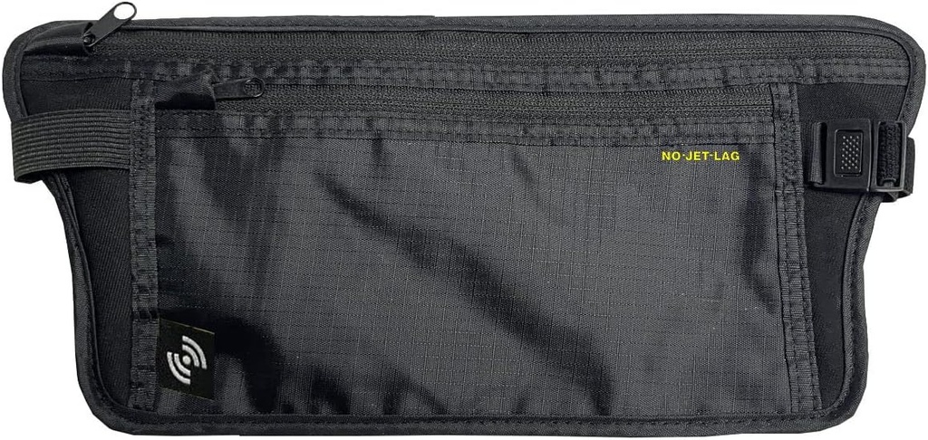NO Jet Lag Travel Waist Pouch, הדרכון הולר עבור נסיעות עם טכנולוגיית חסימת RFID, נסיעות מוסתרים Pouch כדי להגן על מזומנים, כרטיסי אשראי, טלפונים, נסיעות חיוניים