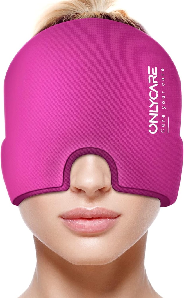 רק CARE Migraine הקלה Cap, שדרג את ראש הקרח Odorless Migraine, Headache הקלה עבור Migraine, Hot Pink