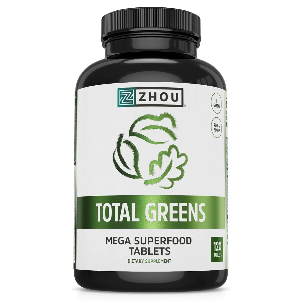 ג'ואו Total Greens - Super Greens Supplements, Daily Veggie Pills, Superfood Tabs, ירקות תוספי מזון למבוגרים, טבליות ויטמינים - 120 טבליות