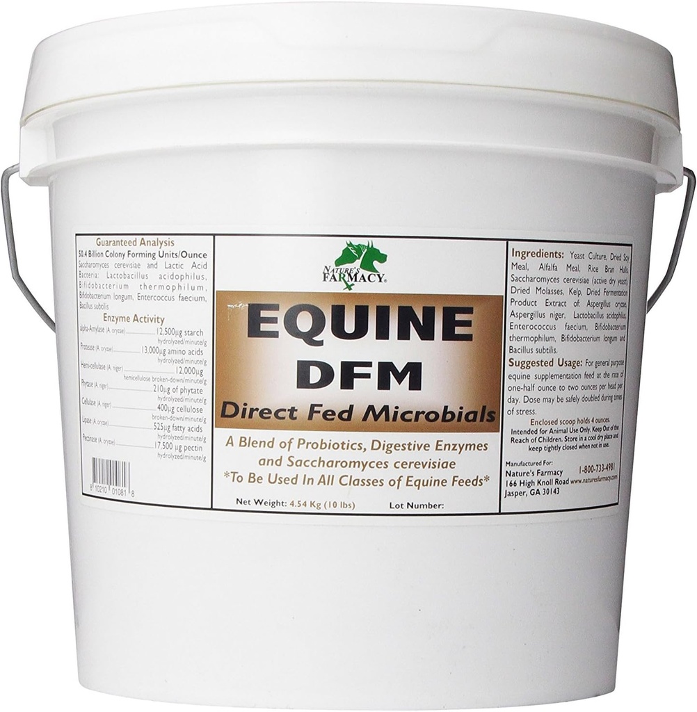 חקלאות הטבע Equine DFM (Direct Fed Microbial) Live Probiotics, Enzymes 50 מיליארד CFU Ounce (5 פאונד)