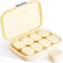 Daily Pill Organer, 8 השוואתיות ב- Portable Pill Case, Moisture-Proof Pill Case, Pill Dispensers, Travel Pill Container, to Hold Vietnams Pills Cod Liver Oil Tablets (Cream White)