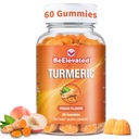 Curcumin Turmeric Gummies - תוספת כוח 2000 מ"ג 8:1 לחלץ חניכיים תוספי Turmeric תוספת עם Black Pepper & הג'ינג'ר - טבעונים שאינם GMO משותף תמיכה צ'ונגל - Peach Flavor, הרוזן 60