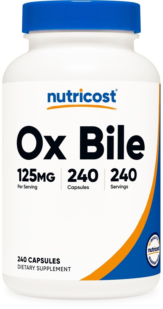 מזון זול Ox Bile קפסולות 125 מ"ג, 240 קפסולות - non-GMO
