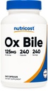 מזון זול Ox Bile קפסולות 125 מ"ג, 240 קפסולות - non-GMO