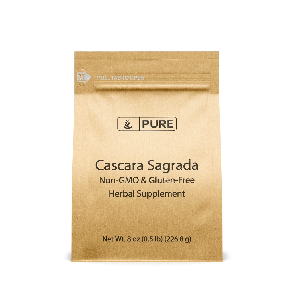 רכיבים מקוריים טהורים Cascara Sagrada (8oz) Non-GMO & Gluten-Free, Glycosides