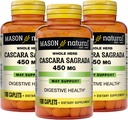 מייסון Natural Cascara Sagrada 450 מ"ג, תוסף צמחי לתמיכה פונקציונלית רגילה, 100 קפסולות (Pack of 3)