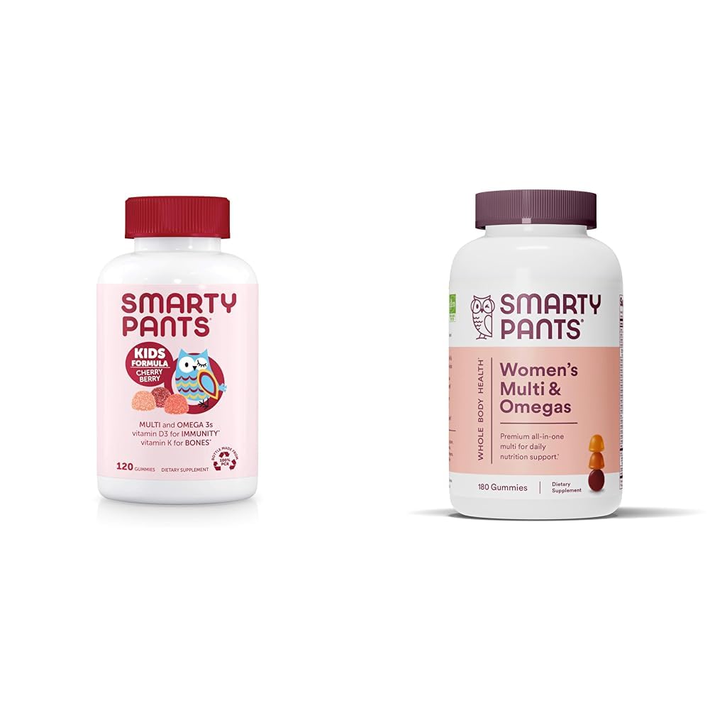 SmartyPants Kids Multivitamin Gummies & Women's Multivitaminmies: אומגה 3 שמן דגים (EPA / DHA), Methylfolate