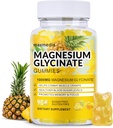 מגנזיום Glycinate חניכיים 1000 מ"ג, סוכר חינם Magnesium Potassium תוספי Chewable עבור מבוגרים עם L-Threonate עבור שינה, תמיכה גוף ומנוחה,90 מנגו Pineapplemies