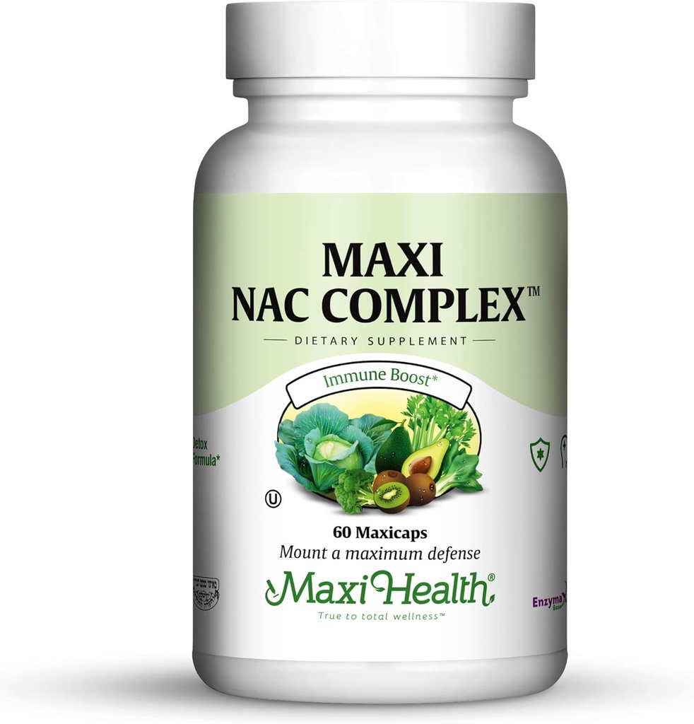 Maxi NAC מורכב עם Molybdenum ו מופחת L Gluatathione קפסולות, 60 הרוזן