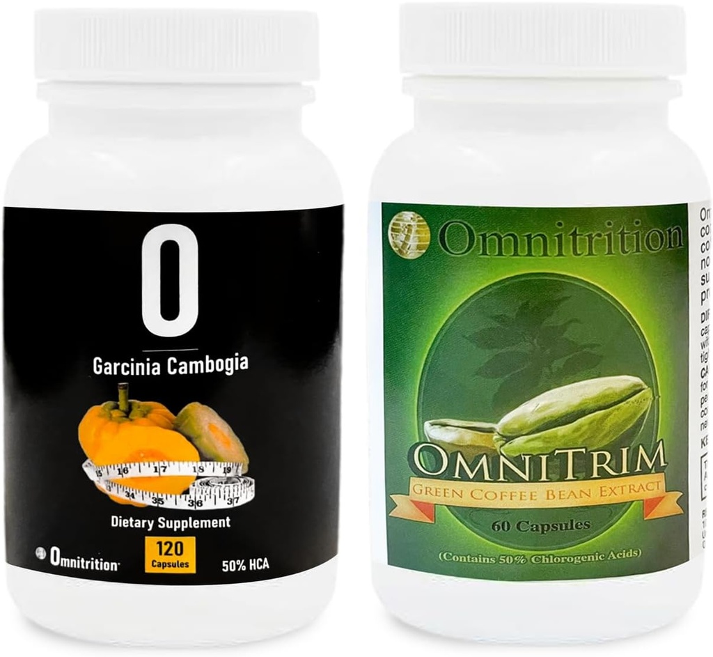 Omnitrition תוספי Kit: Green Coffee Bean Extract (60 קפסולות) ו Garcinia Cambogia (120 Veggie קפסולות) | Antioxidant-Rich for Vitality | Pure Formula, No Addits