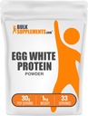 BulkSupplements.com ביצים אבקת חלבון לבן - אבקת ביצים לבן, Lactose חלבון חינם - Unflavored & חלב חינם, 30g לשרת, 1kg (2.2 lbs) (Pack of 1)