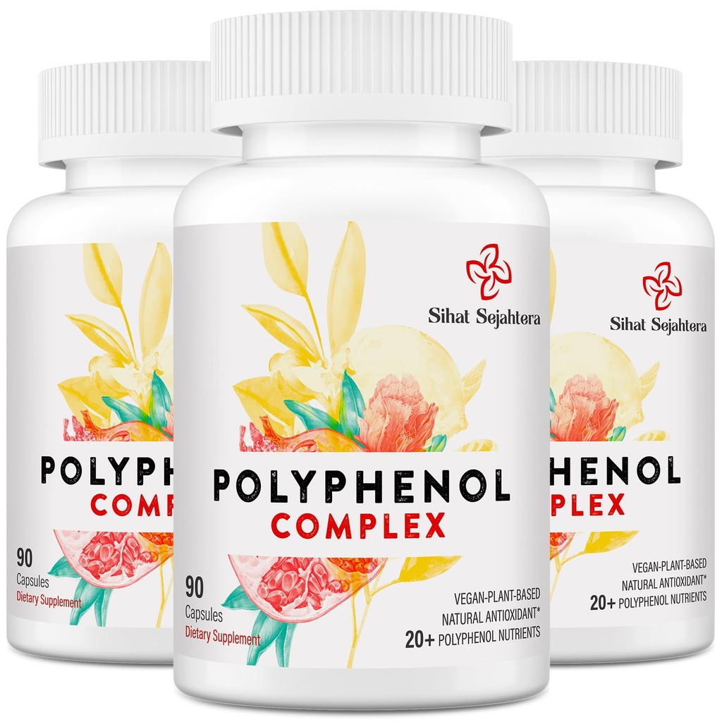 67,500 MG Polyphenols תוסף - Powerful Antioxidants & Polyphenol for Age Defense, Polyphenol Superfood, Quercetin, Resveratrol, Green Tea, Plant-based & Energy, Immune Support, 270 קפסולות