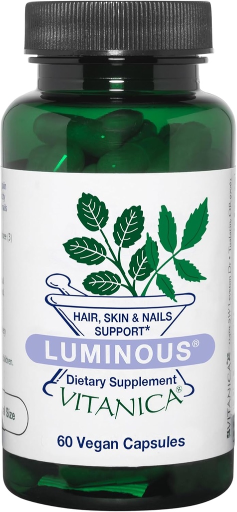 Vitanica Luminous, Hair, Skin and Nail Support, טבעוני, 60 קפסולות