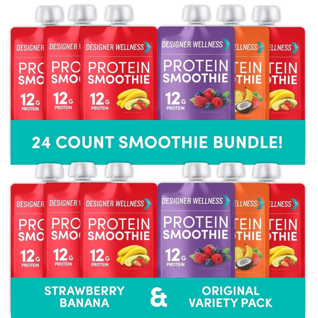 מעצב את החלבון Smoothies Variety Pack ו Strawberry בננה Bundle
