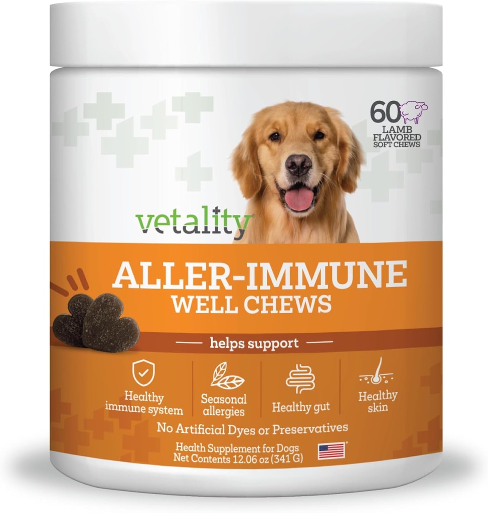 Vetality Aller-Immune Skin & Coat Well Chews for Dogs 60