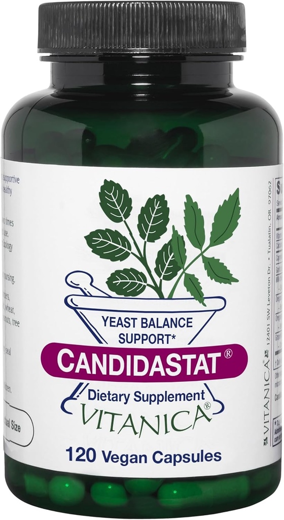 Vitanica Candidastat, Yeast Balance תוסף ותמיכה, טבעוני, 120 קפסולות