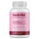 ויטמין D3 5000 IU + ויטמין K2 100 mcg כמו MK-7 (120 קפסולות צמחוניות) - No Stearates - טבעוני - Non GMO - Gluten Free Gluten Free