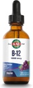 KAL B12 1000 mcg DropIns, High Absorption נוזל B12 ויטמין, תוספי אנרגיה בריאה עבור Metabolism, Heart Health, Nerve, Red Blood Cell Support, Natural Grape Flavor B12 טיפות, 196 משרתות, 2oz 2oz, 2oz 2oz
