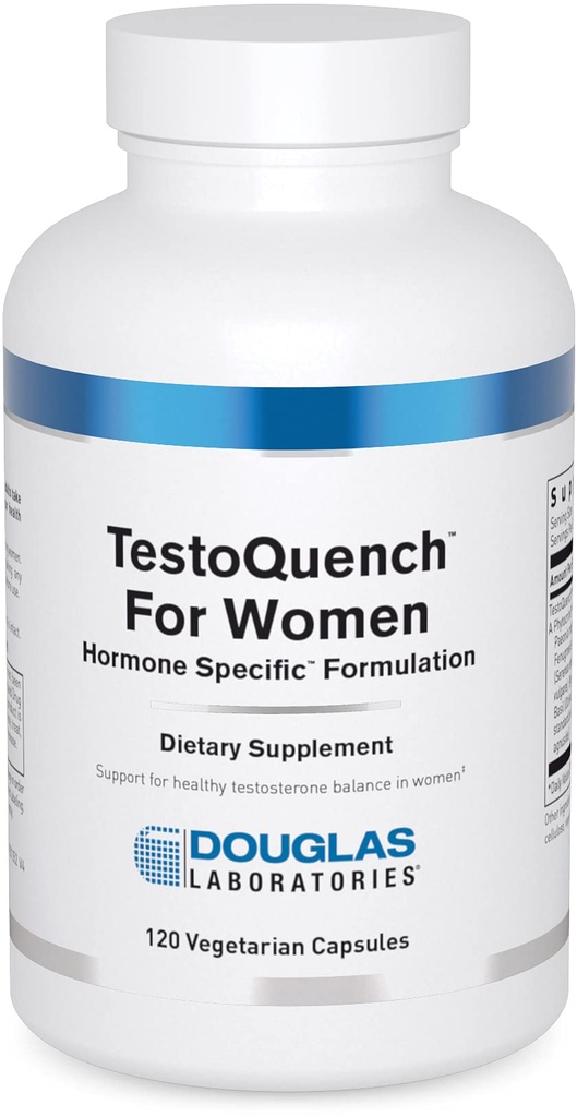 דאגלס מעבדות TestoQuench לנשים - זיכרון, עור, שיער ובריאות הלב * - עם Saw Palmetto, בזיל הקדוש וחונל ראה - 120 קפסולות צמחוניות