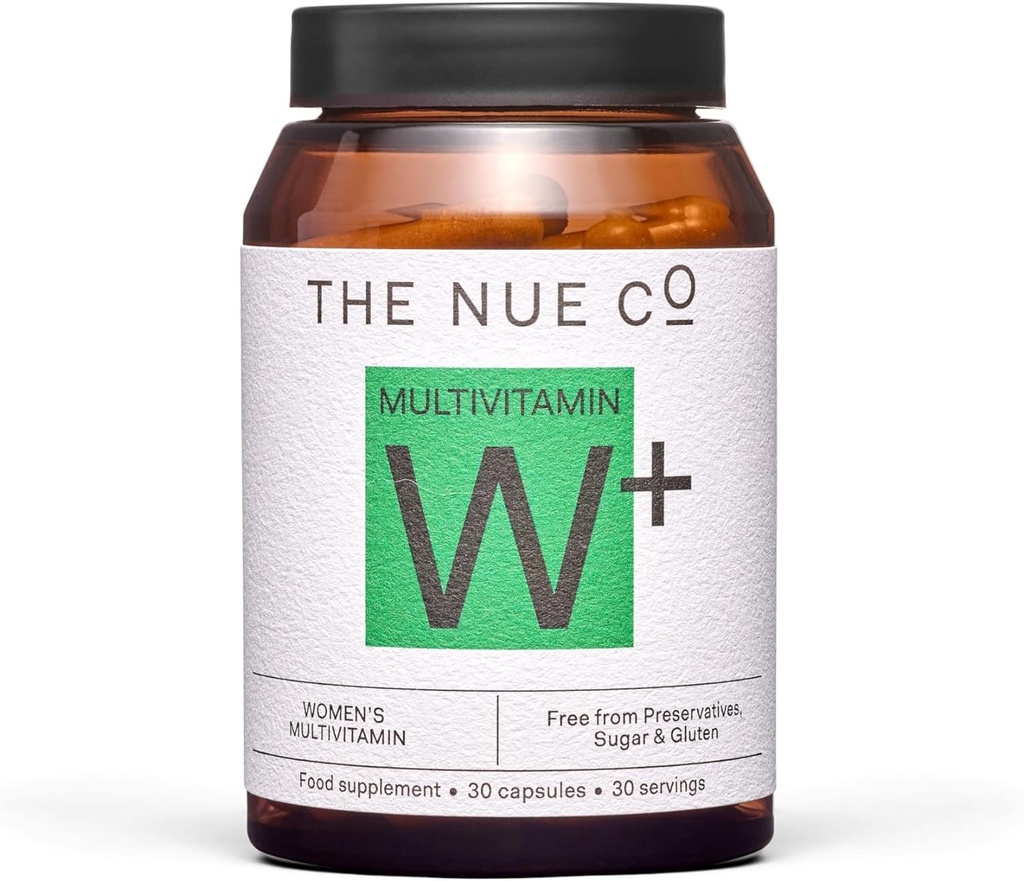 התוסף של Nue Co. Women's MULTIVITAMIN תומך באנרגיה, Immunity, Focus, Vegan, Gluten Free, 30 קפסולות