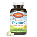 קרלסון - ויטמין C, 250 מ"ג של הילד, 1 גרם של סוכרים, Immune Support & Optimal Wellness, Antioxidant, Tangerine, 60 טבליות Vegetarian