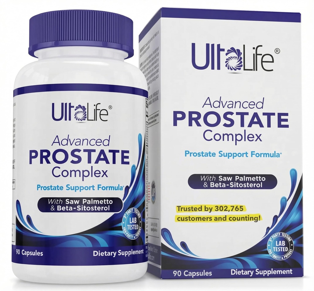 ULTALIFE Advanced Saw Palmetto Prostate תוסף לגברים עם Beta Sitosterol מקדם נוחות שתן, איכות שינה ובריאות הערמונית 90 קפסולות